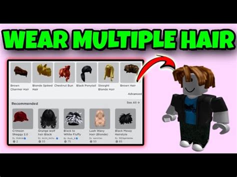 How To Wear MULTIPLE HAIR On ROBLOX How To Wear 2 Hair At Once On