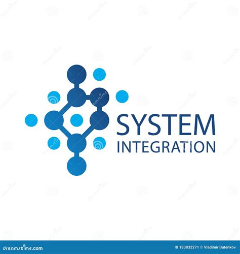 Logotipo Vectorial De Una Empresa De Integración De Sistemas Stock De Ilustración Ilustración