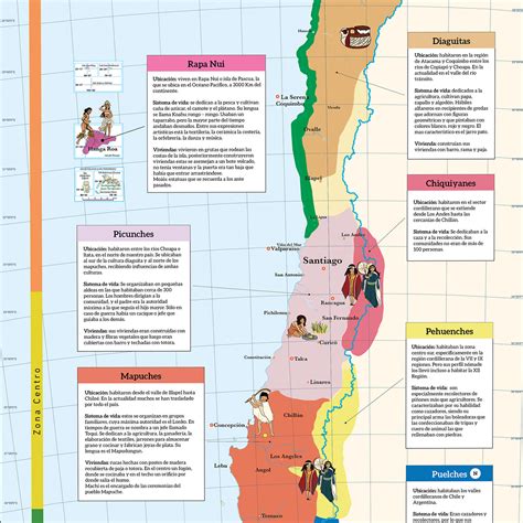 Mapa Ubicación Pueblos Originarios En Chile Editorial Compass