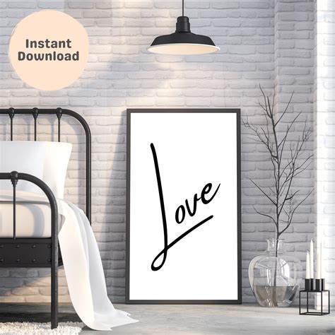 Love Printable Wall Art Romantic Decor Typography Wall Art Etsy