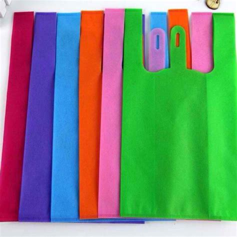 Pcs Eco Sando Bag Plain Reusable Shopping Tote Bag Non Woven Vest