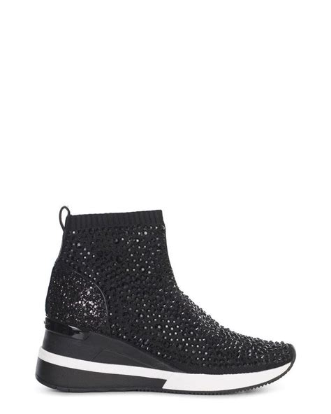 Michael Michael Kors Skyler Crystal Embellished Sneakers In Black Lyst