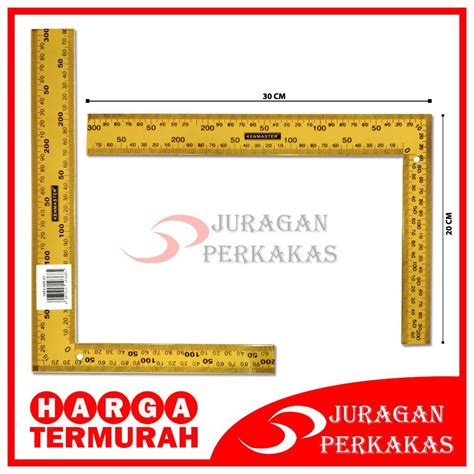 Jual Dijual KENMASTER 30 X 20 CM SIKU METER TUKANG PENGGARIS SUDUT BESI