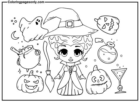 Hocus Pocus Coloring Pages Coloringpagesonly