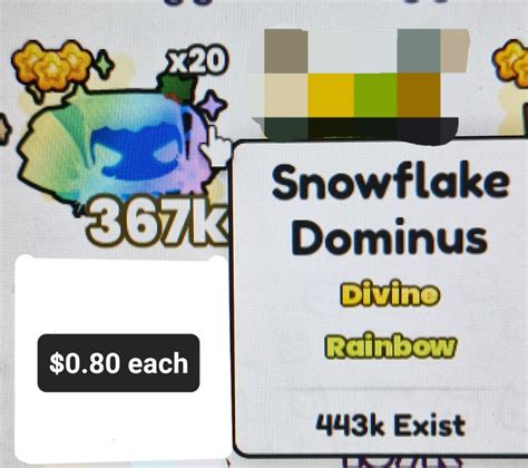Snowflake Dominus Pet Simulator 99 Video Gaming Gaming Accessories
