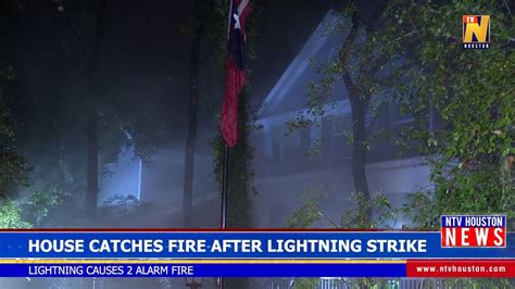 House Catches Fire After Lightning Strike Youtube