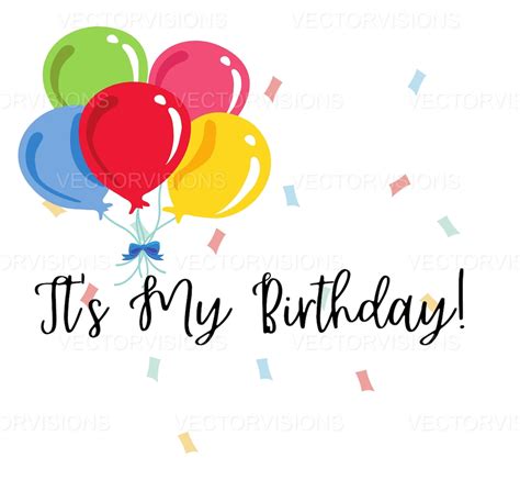 Its My Birthday Clipart Birthday Clipart Balloons Etsy