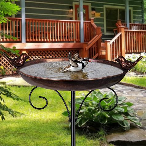 DREAMSOUL Outdoor Garden Bird Bath Metal Bird Baths Cast Iron Birdbath