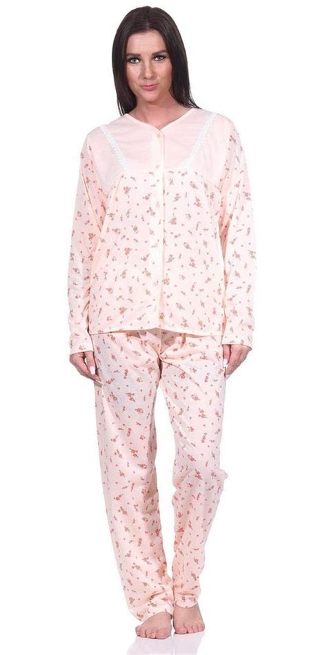 Elomoda Pyjama Damen Pyjama In Klassischer Form Mit Knopfleiste« 2