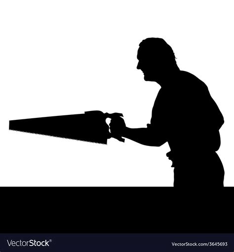 Man with chainsaw silhouette Royalty Free Vector Image