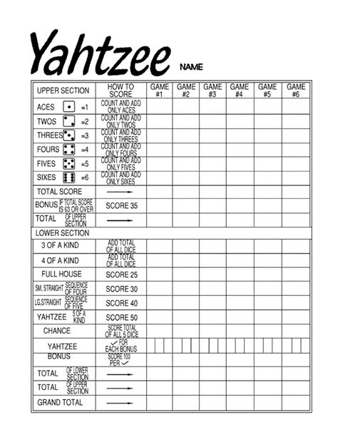 Full House Yahtzee 6 Dice Yoshie Smalls