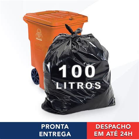 Saco De Lixo Preto L Micras X Cm Para Coleta Seletiva