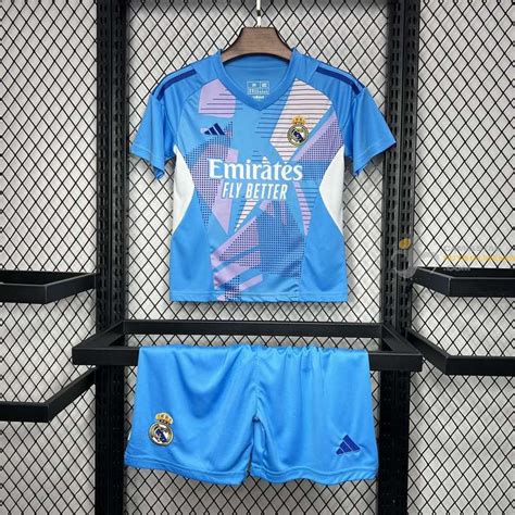 Camiseta y Pantalón Fútbol Niños Real Madrid Portero Azul 2024 2025