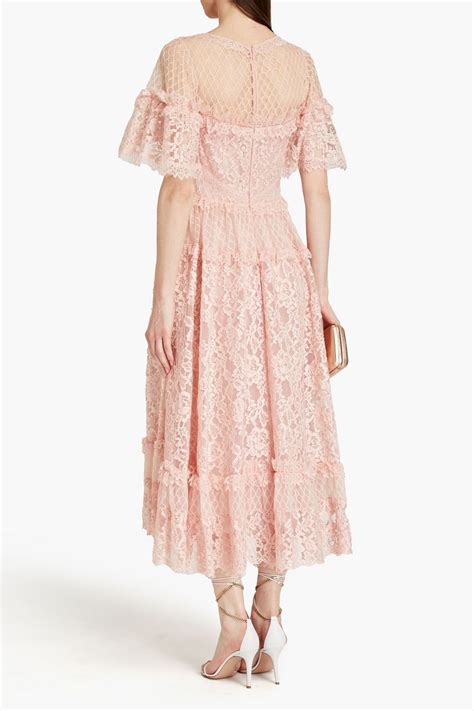 Zuhair Murad Tulle Paneled Corded Lace Midi Dress The Outnet