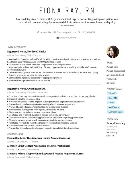 Nurse Resume Example And Writing Tips For 2022