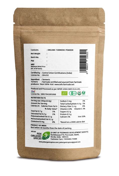 Trubio Fairtrade Organic Turmeric Powder In Pouch Gms Bioriginonline