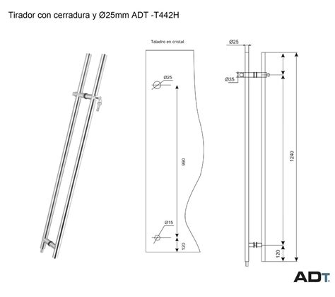 Tirador Con Cerradura Y Di Metro Mm Adt T H Adetec