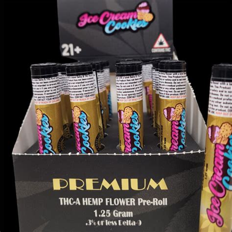 Thc A Hemp Pre Rolls Ice Cream Cookies Indica Idle Hands Wholesale