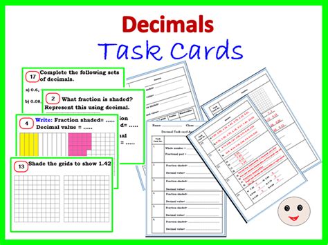 Decimals Task Cards Teaching Resources