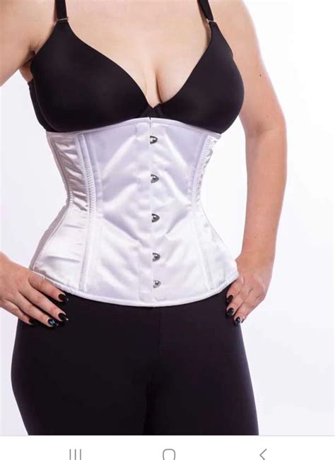 Orchard Corset White Satin Waspie Underbust Corset Si Gem