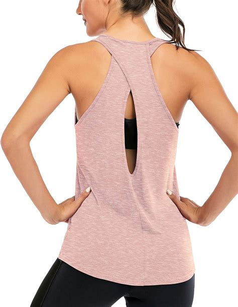 Fihapyli Ictive Womens Cross Backless Workout Tops For Women Racerback