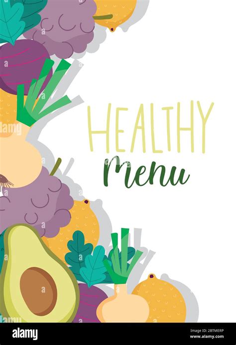 Healthy Food Vegetable And Fruit Eat Health Balance Nutrition Diet Vector Illustration Stock