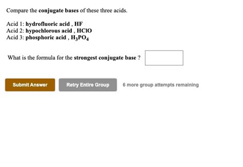 Solved Compare The Conjugate Bases Of These Three Acids Acid