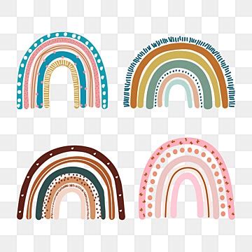 Hand Drawn Rainbow Png Picture Hand Drawn Cute Rainbow Set Collection