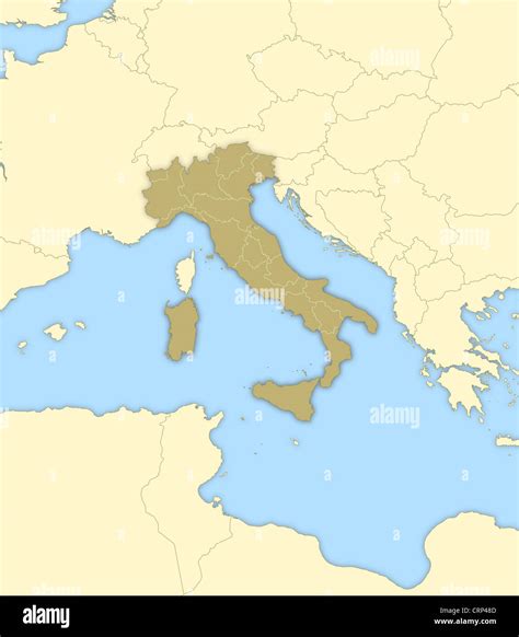 Political Map Of Italy With The Several Regions Stock Photo Alamy