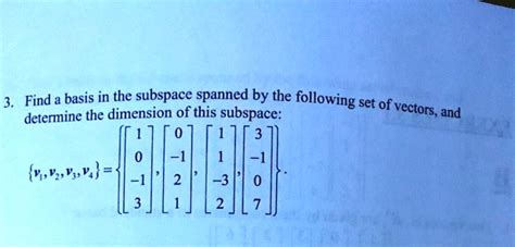 Solvedfind Basis In The Subspace Spanned By The Following Set Of