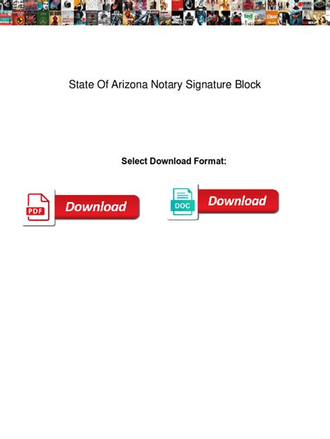 Fillable Online State Of Arizona Notary Signature Block State Of