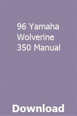 96 Yamaha Wolverine 350 Manual | Yamaha wolverine, Yamaha waverunner ...