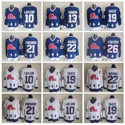 2020 Quebec Nordiques Jerseys Ice Hockey 13 Mats Sundin 21 Peter ...