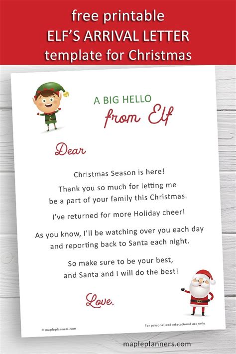 Elf On The Shelf Template Printable Pdf Free