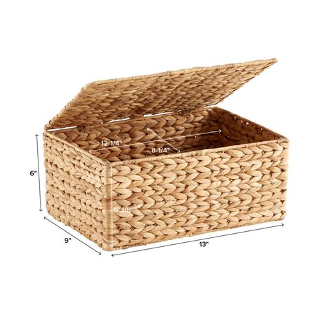 Small Water Hyacinth Storage Box with Hinged Lid | The Container Store