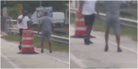 Dos Hombres Pelean Con Cuchillos En Una Carretera Del Suroeste De Miami