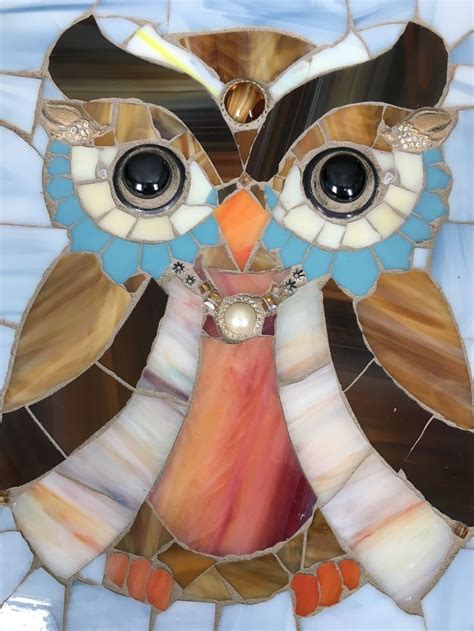 Would Like To Make Believe I Would Do It In Stain Glass Owl Mosaic Mosaic Tile Art Mosaic