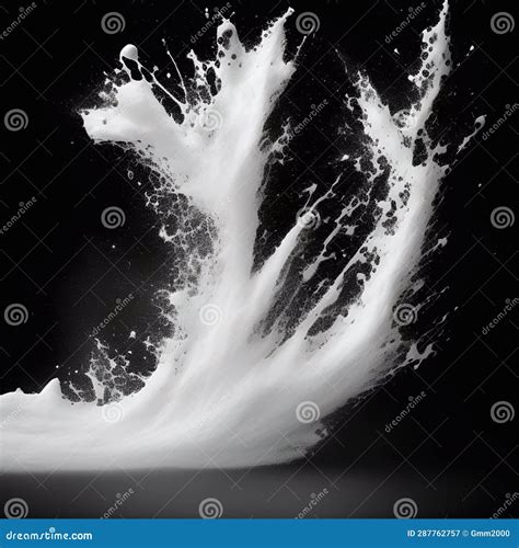 Splash of White Milk Splash on White Background Generative Ai Illustration Art Stock ...