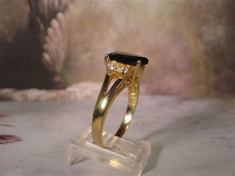 Brown Topaz Ring, Pear Shaped Brown Topaz Colored Gem, 6 Austrian Crystal Clear Round Accent ...