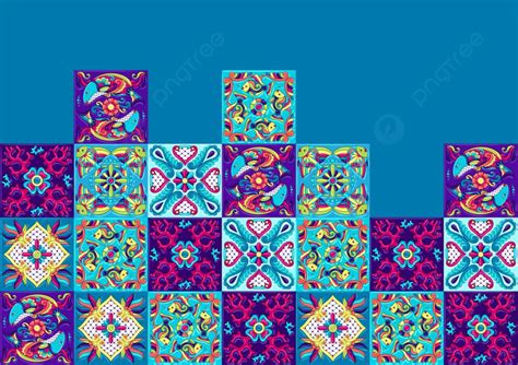 Fondo Patr N De Mosaico De Cer Mica De Talavera Mexicana Con Peces