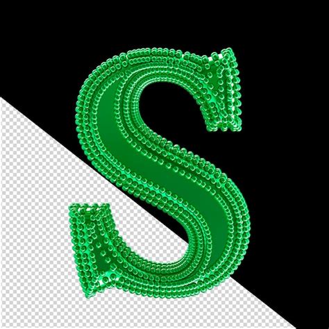 Premium Psd Small Spheres On The Green Symbol Letter S