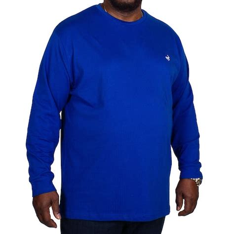 Bigdude Long Sleeve Crew Neck T Shirt Royal Blue Bigdude