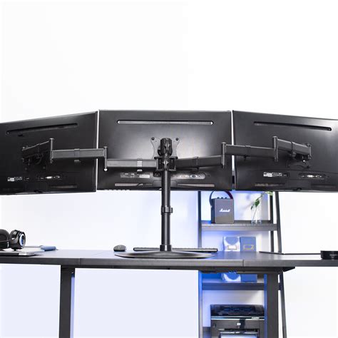 Vivo Triple Monitor Mount Adjustable Desk Free Stand For 3 Lcd Screens