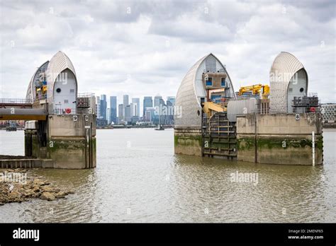 The River Thames Flood Barrier One Of The Largest Movable Flood