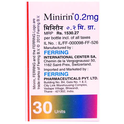 Minirin 0 2 Mg Tablet 30 S Price Uses Side Effects Composition