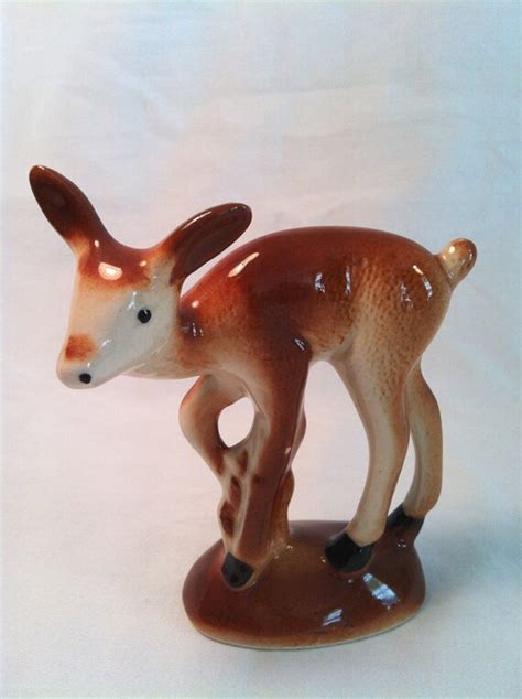 Vintage Yearling Ceramic Deer Figurine By Eldoramargaretstudio