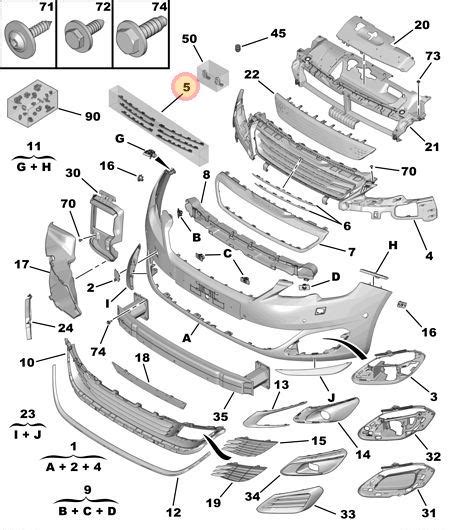 Peugeot 308 2013 2020 Front Grille Trim Peugeot Parts Direct