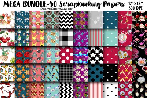 Mega Bundle Digital Scrapbooking Papers X Dpi