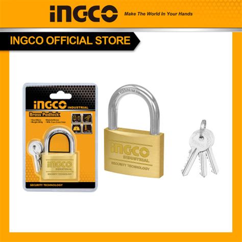 Promo INGCO Gembok Kuningan Brass Padlock Hardened Jakarta Pusat