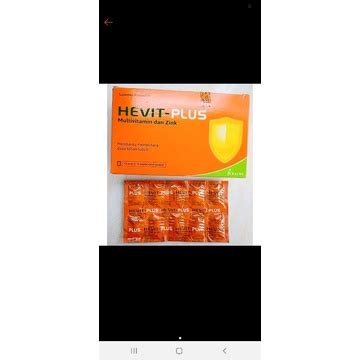 Jual Hevit Plus Multivitamin Dan Zink Tablet L Vitamin C Dosis Tinggi